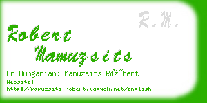 robert mamuzsits business card